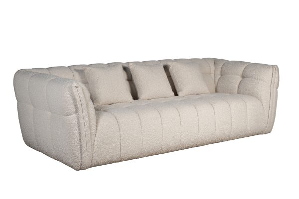 ZW-26803 Диван Prato трехместный букле белый 249*106*74см — изображение 2