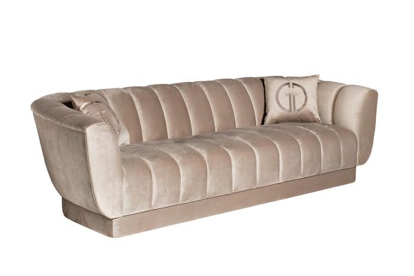 ZW-81103 GRE Диван трехместный велюр серый 243*95*74см — изображение 2