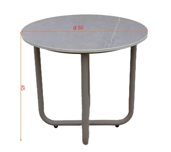 129KN-00620 Стол кофейный "BAYLEY" уличный серый d50*45см — изображение 5