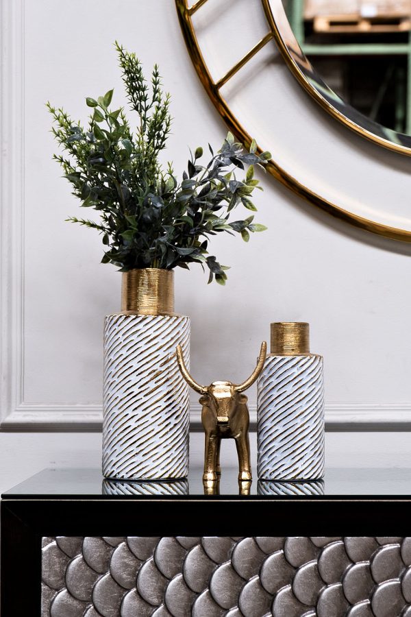 18H2821S-19 Ваза золотистая 9*9*22см — изображение 2