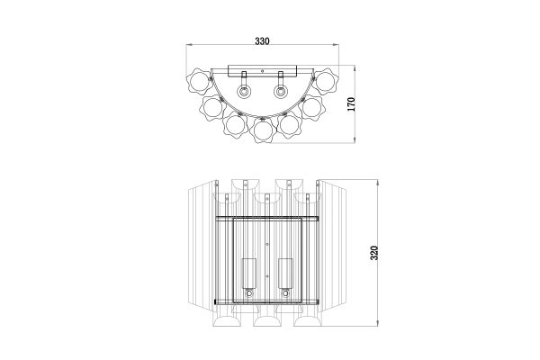 20MB3451-2AMBER Бра стекло янтарного цвета 32*33*32см — изображение 3