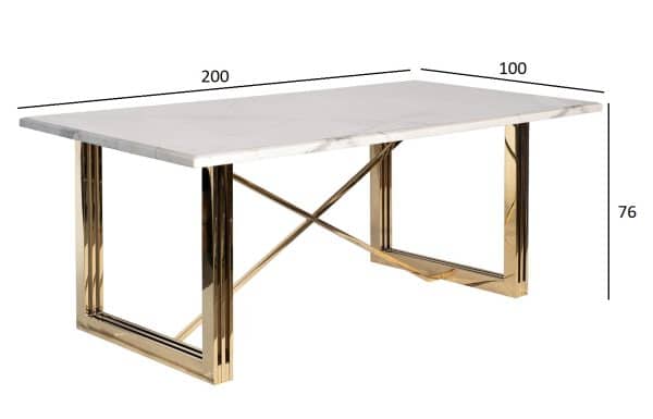 30F-1478-MD Стол обеденный белый 200*100*76см — изображение 5