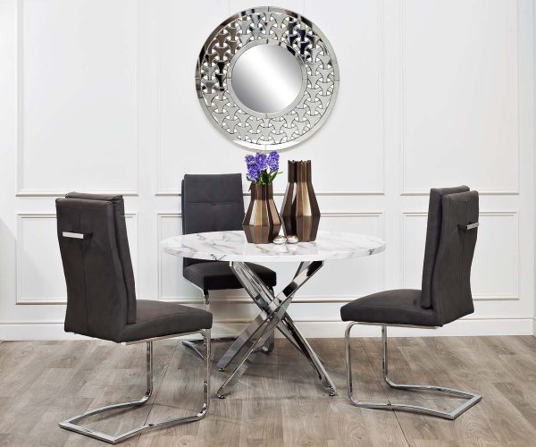 30F-911 Стол обеденный круглый d120*76см ножки хром — изображение 5