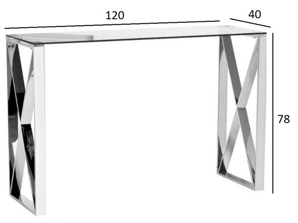 47ED-CST008 Консоль прозр.стекло/хром 120*40*78см — изображение 5