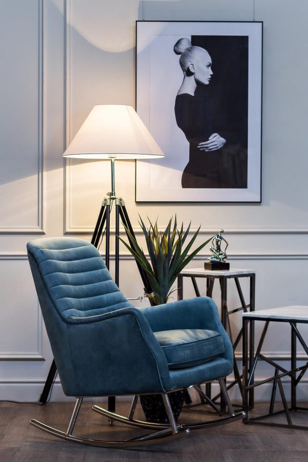 47ED-FS015BLSM	Стол журнальн.высокий, иск.мрам/тем.хром 30*30*75 — изображение 5