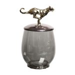 69-120163 Ваза декор.с крышкой "Ягуар" металл/стекло16*16*28см