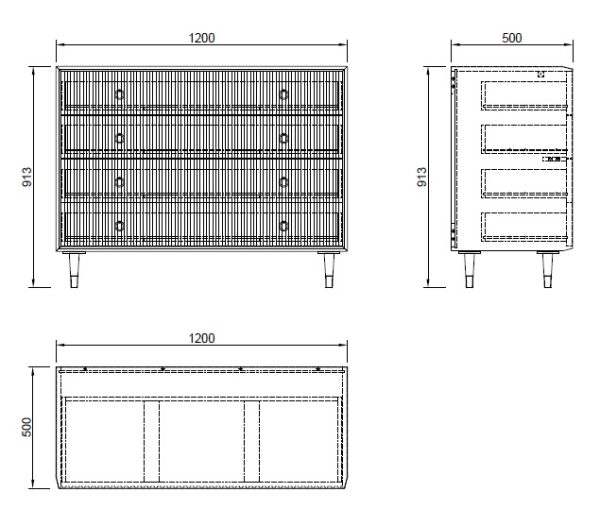 77IP-DR008 Комод с выдвижными ящиками 120*50*91см — изображение 3