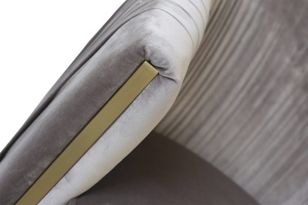 87YY-1890-1 BRN Кресло велюровое серо-коричневое 82*91*83см — изображение 4