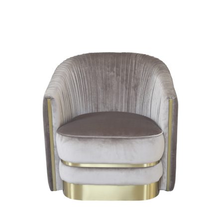 87YY-1890-1 BRN Кресло велюровое серо-коричневое 82*91*83см