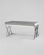 Банкетка ИНСИГНИЯ велюр серый сталь серебро — изображение 2