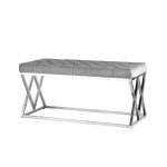 Банкетка ИНСИГНИЯ велюр серый сталь серебро