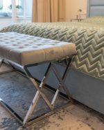 Банкетка ИНСИГНИЯ велюр серый сталь серебро — изображение 3