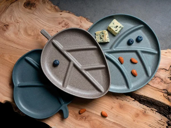 Блюдо сервировочное Dancing Leaves серый — изображение 4