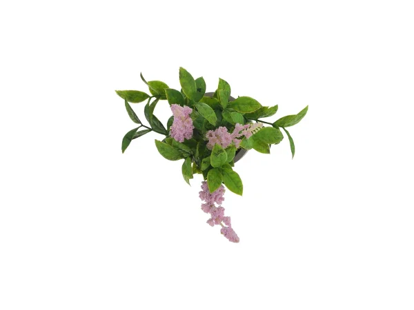 Цветок искусственный в бетонном горшке 18 см сиреневый — изображение 2