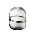 Декоративная ваза из дымчатого стекла