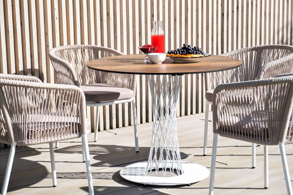 "Диего" обеденная группа на 4 персоны, круглый стол "дуб", цвет бежевый — изображение 4