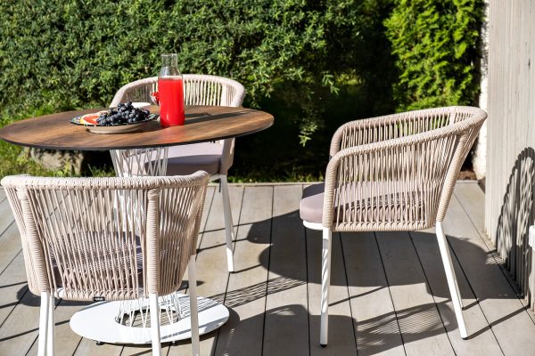 "Диего" обеденная группа на 4 персоны, круглый стол "дуб", цвет бежевый — изображение 5