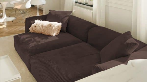 Диван Фиджи двухсекционный (большой и глубокий) Cilium Chocolate Нераскладной (273х137х62см) — изображение 2
