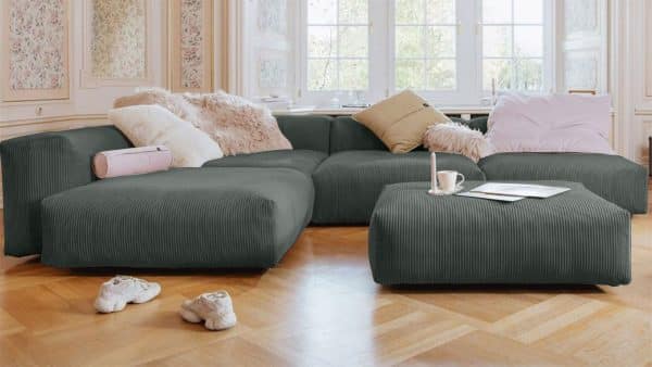 Диван Фиджи (П-образный) Cilium Grafit Нераскладной (378х242х62см) — изображение 2