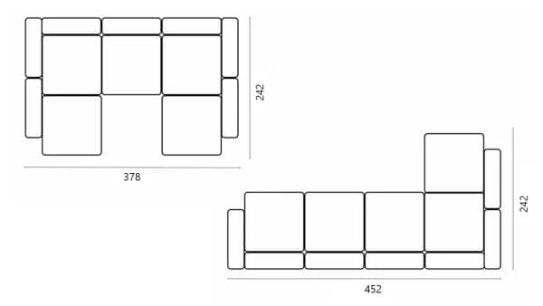 Диван Фиджи (П-образный) Vivaldi 04 Нераскладной (378х242х62см) — изображение 3