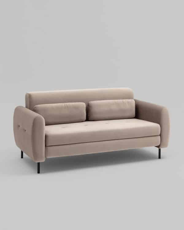 Диван-кровать прямой Барнаби велюр светло-серый — изображение 2