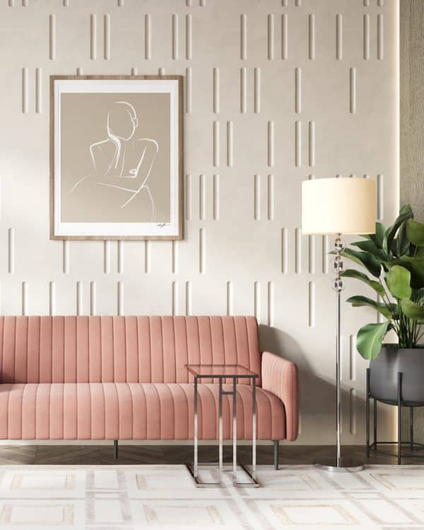 Диван прямой Дрезден велюр пыльно-розовый — изображение 3