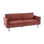 Диван прямой Кассель велюр рельефный коралловый