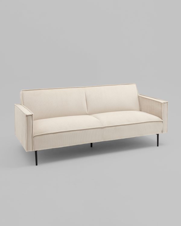 Диван прямой Кассель велюр рельефный молочный — изображение 2