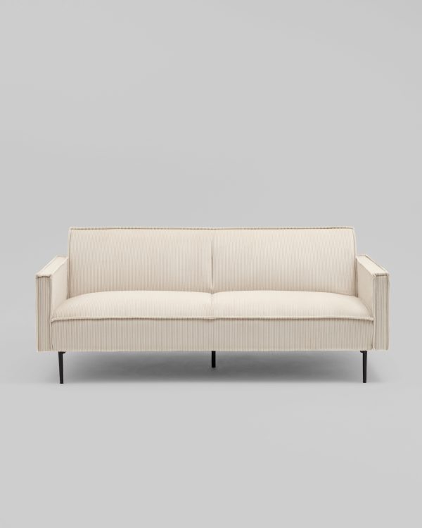 Диван прямой Кассель велюр рельефный молочный — изображение 3