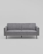 Диван прямой Кассель велюр рельефный светло-серый — изображение 3