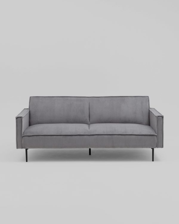 Диван прямой Кассель велюр рельефный светло-серый — изображение 3