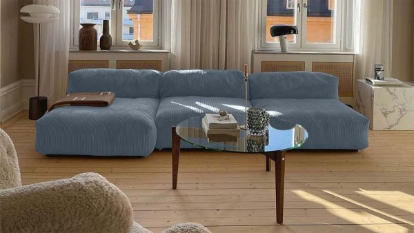 Диван с оттоманкой Фиджи (малый) Cilium Indigo Нераскладной (315х137х62см) — изображение 2