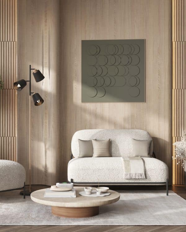 Диван Стоун ткань букле молочный — изображение 3