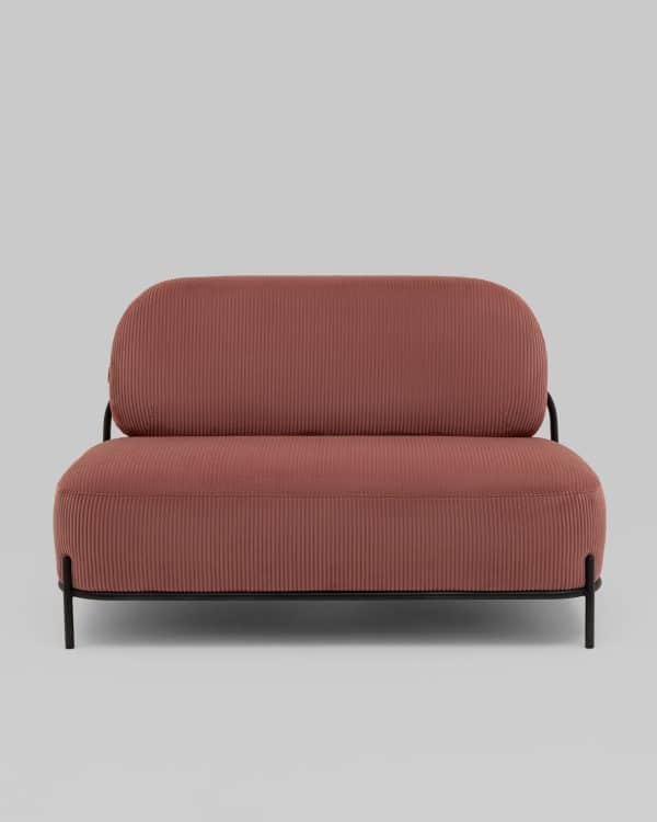 Диван Стоун велюр рельефный коралловый — изображение 3