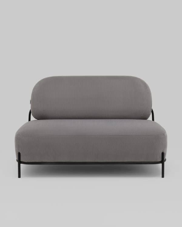 Диван Стоун велюр рельефный светло-серый — изображение 3