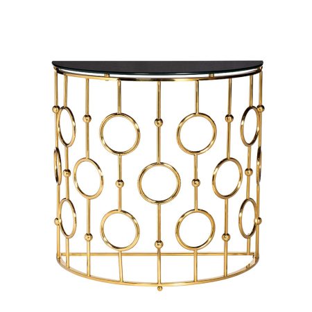 GY-CST8040GOLD Консоль стекло черн/золото 78*40*77см