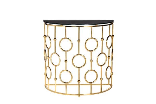 GY-CST8040GOLD Консоль стекло черн/золото 78*40*77см