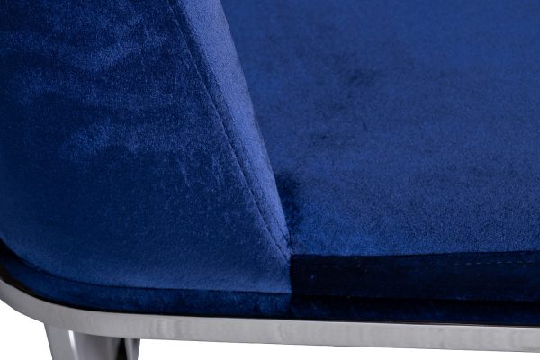 GY-DC8365-B Стул велюр синий/хром 54*56*89см — изображение 4