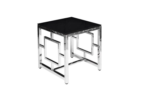 GY-ET2051212 Стол журнальный черное стекло/хром 53*50*50см — изображение 2