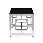 GY-ET2051212 Стол журнальный черное стекло/хром 53*50*50см