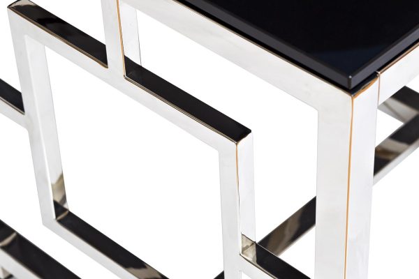 GY-ET2051212 Стол журнальный черное стекло/хром 53*50*50см — изображение 3