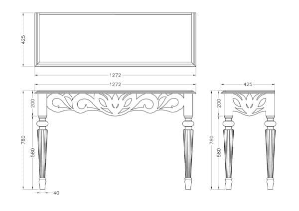 KFC651 Консоль зеркальная 1270*425*785мм — изображение 4