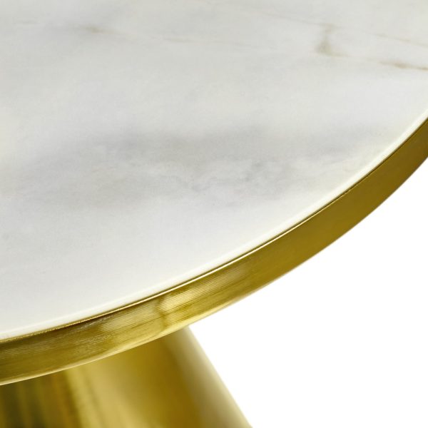 Кофейный столик Atlant диам.45см x 54см, золотой, металл, керамика — изображение 5