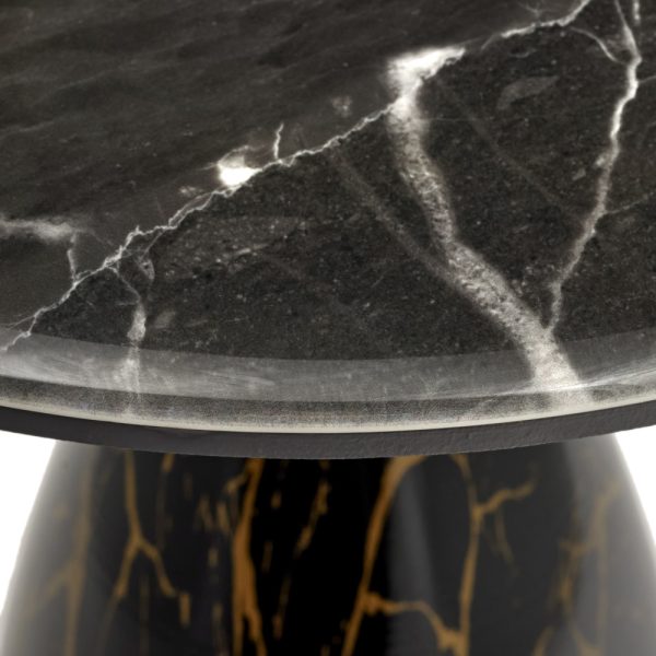 Кофейный столик Secret диам.40см x 54см, чёрный мрамор, металл, керамика — изображение 5