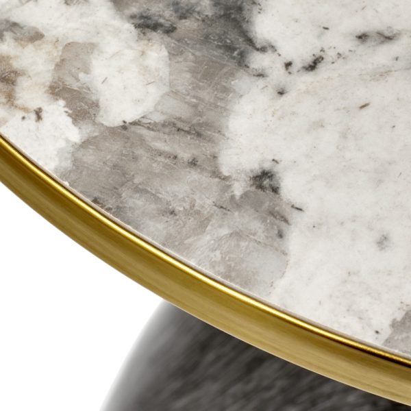 Кофейный столик Secret диам.40см x 54см, серый мрамор, металл, керамика — изображение 5