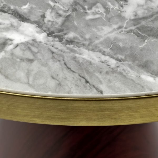 Кофейный столик Vision диам.40см x 54см, металл под дерево, керамика — изображение 4