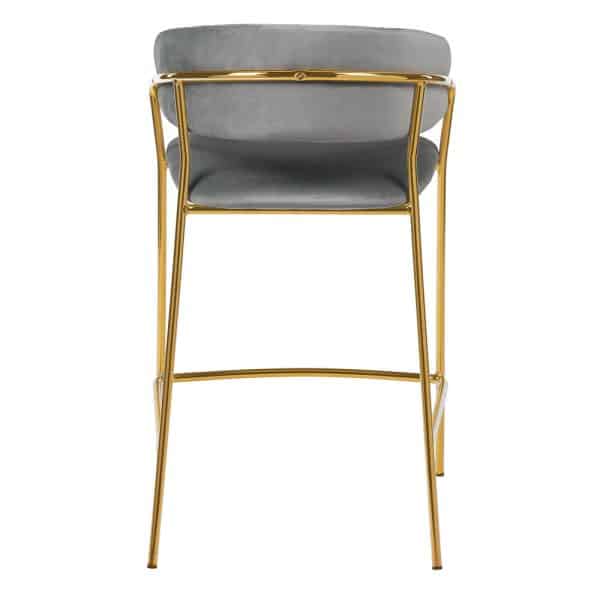 Комплект из 2-х стульев полубарных Turin серый с золотыми ножками — изображение 5