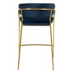 Комплект из 2-х стульев полубарных Turin синий с золотыми ножками — изображение 5