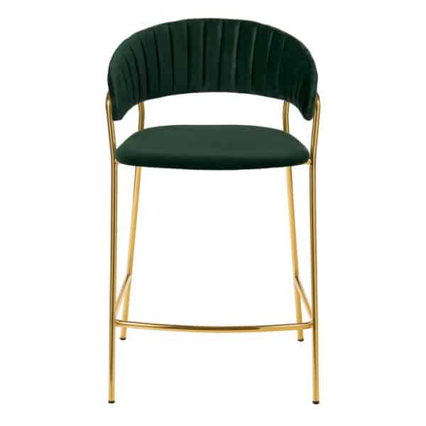 Комплект из 2-х стульев полубарных Turin зеленый с золотыми ножками — изображение 3