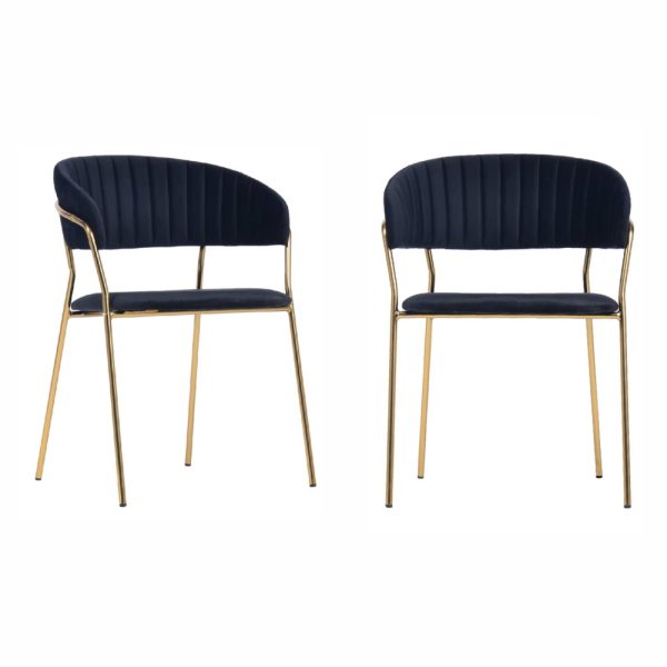 Комплект из 2-х стульев Turin чёрный с золотыми ножками Комплект из 2-х стульев Turin чёрный с золотыми ножками